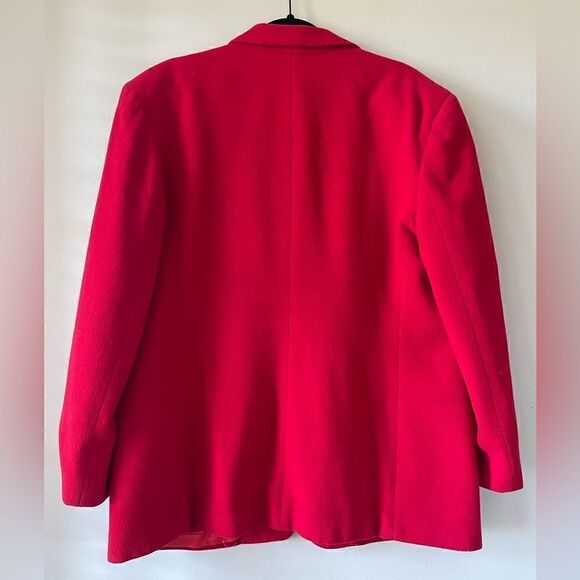 CHAUS Classic Vintage Wool Red Blazer Size 14 - Picture 8 of 13